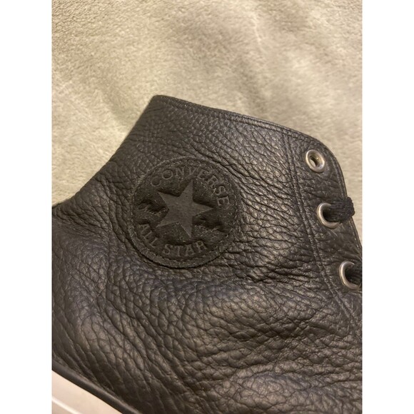 Converse All Star Chuck Taylor Leather Shoes Men’s 13 Black High Top Sneakers - Picture 11 of 16